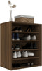vidaXL - Schoenenkast - 60x35x70 - cm - bewerkt - hout - bruin - eikenkleur