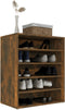 vidaXL - Schoenenkast - 60x35x70 - cm - bewerkt - hout - gerookt - eikenkleurig