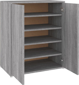 vidaXL - Schoenenkast - 60x35x70 - cm - bewerkt - hout - grijs - sonoma - eikenkleurig