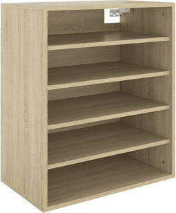vidaXL - Schoenenkast - 60x35x70 - cm - bewerkt - hout - sonoma - eikenkleurig