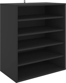 vidaXL - Schoenenkast - 60x35x70 - cm - bewerkt - hout - zwart