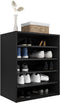 vidaXL - Schoenenkast - 60x35x70 - cm - bewerkt - hout - zwart