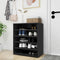 vidaXL - Schoenenkast - 60x35x70 - cm - bewerkt - hout - zwart