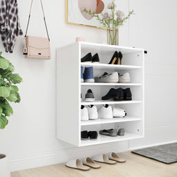 vidaXL - Schoenenkast - 60x35x70 - cm - spaanplaat - hoogglans - wit