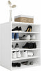 vidaXL - Schoenenkast - 60x35x70 - cm - spaanplaat - hoogglans - wit