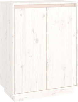 vidaXL - Schoenenkast - 60x35x80 - cm - massief - grenenhout - wit