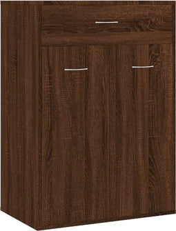 vidaXL - Schoenenkast - 60x35x84 - cm - bewerkt - hout - bruin - eikenkleur
