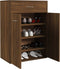 vidaXL - Schoenenkast - 60x35x84 - cm - bewerkt - hout - bruin - eikenkleur