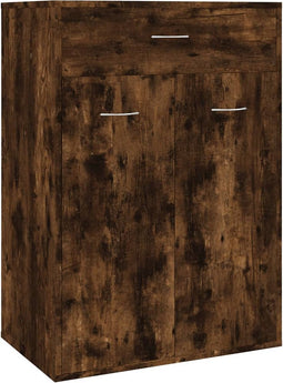 vidaXL - Schoenenkast - 60x35x84 - cm - bewerkt - hout - gerookt - eikenkleurig