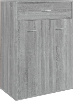 vidaXL - Schoenenkast - 60x35x84 - cm - bewerkt - hout - grijs - sonoma