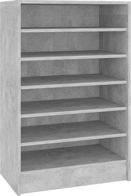 vidaXL - Schoenenkast - 60x35x92 - cm - bewerkt - hout - betongrijs