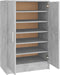 vidaXL - Schoenenkast - 60x35x92 - cm - bewerkt - hout - betongrijs