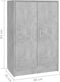 vidaXL - Schoenenkast - 60x35x92 - cm - bewerkt - hout - betongrijs