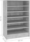 vidaXL - Schoenenkast - 60x35x92 - cm - bewerkt - hout - betongrijs