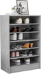 vidaXL - Schoenenkast - 60x35x92 - cm - bewerkt - hout - betongrijs