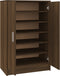 vidaXL - Schoenenkast - 60x35x92 - cm - bewerkt - hout - bruin - eikenkleur