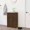 vidaXL - Schoenenkast - 60x35x92 - cm - bewerkt - hout - bruin - eikenkleur