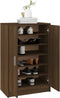 vidaXL - Schoenenkast - 60x35x92 - cm - bewerkt - hout - bruin - eikenkleur