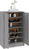 vidaXL - Schoenenkast - 60x35x92 - cm - bewerkt - hout - grijs - sonoma - eikenkleurig