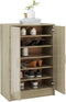 vidaXL - Schoenenkast - 60x35x92 - cm - bewerkt - hout - sonoma - eikenkleurig
