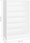 vidaXL - Schoenenkast - 60x35x92 - cm - bewerkt - hout - wit
