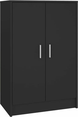 vidaXL - Schoenenkast - 60x35x92 - cm - bewerkt - hout - zwart