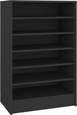 vidaXL - Schoenenkast - 60x35x92 - cm - bewerkt - hout - zwart