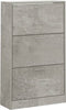 vidaXL - Schoenenkast - 63x24x103 - cm - bewerkt - hout - betongrijs