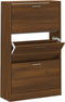 vidaXL - Schoenenkast - 63x24x103 - cm - bewerkt - hout - bruin - eikenkleur