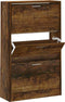 vidaXL - Schoenenkast - 63x24x103 - cm - bewerkt - hout - gerookt - eikenkleurig