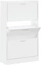 vidaXL - Schoenenkast - 63x24x103 - cm - bewerkt - hout - hoogglans - wit