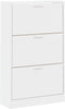vidaXL - Schoenenkast - 63x24x103 - cm - bewerkt - hout - hoogglans - wit