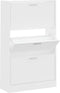 vidaXL - Schoenenkast - 63x24x103 - cm - bewerkt - hout - wit