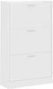vidaXL - Schoenenkast - 63x24x103 - cm - bewerkt - hout - wit