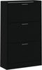 vidaXL - Schoenenkast - 63x24x103 - cm - bewerkt - hout - zwart