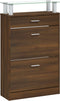 vidaXL - Schoenenkast - 63x24x104 - cm - bewerkt - hout - bruin - eikenkleur