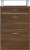 vidaXL - Schoenenkast - 63x24x104 - cm - bewerkt - hout - bruin - eikenkleur