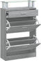 vidaXL - Schoenenkast - 63x24x104 - cm - bewerkt - hout - grijs - sonoma - eikenkleur