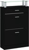 vidaXL - Schoenenkast - 63x24x104 - cm - bewerkt - hout - zwart