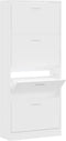 vidaXL - Schoenenkast - 63x24x147 - cm - bewerkt - hout - wit