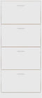 vidaXL - Schoenenkast - 63x24x147 - cm - bewerkt - hout - wit