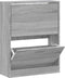 vidaXL - Schoenenkast - 63x24x81 - cm - bewerkt - hout - grijs - sonoma