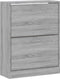 vidaXL - Schoenenkast - 63x24x81 - cm - bewerkt - hout - grijs - sonoma