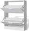 vidaXL - Schoenenkast - 63x24x81 - cm - bewerkt - hout - hoogglans - wit