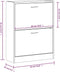 vidaXL - Schoenenkast - 63x24x81 - cm - bewerkt - hout - hoogglans - wit