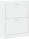 vidaXL - Schoenenkast - 63x24x81 - cm - bewerkt - hout - hoogglans - wit