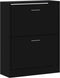 vidaXL - Schoenenkast - 63x24x81 - cm - bewerkt - hout - zwart