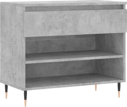 vidaXL - Schoenenkast - 70x36x60 - cm - bewerkt - hout - betongrijs