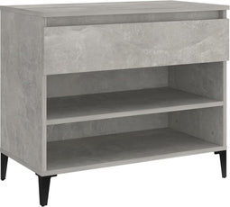 vidaXL - Schoenenkast - 70x36x60 - cm - bewerkt - hout - betongrijs