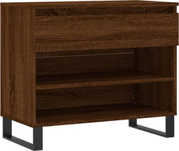 vidaXL - Schoenenkast - 70x36x60 - cm - bewerkt - hout - betongrijs